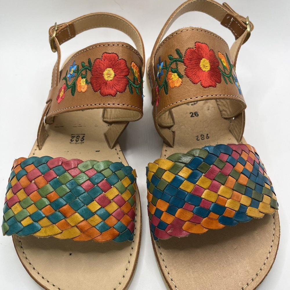 Alex Embroidered Woven Floral Sandals‎ Women's Size 9.5 Colorful